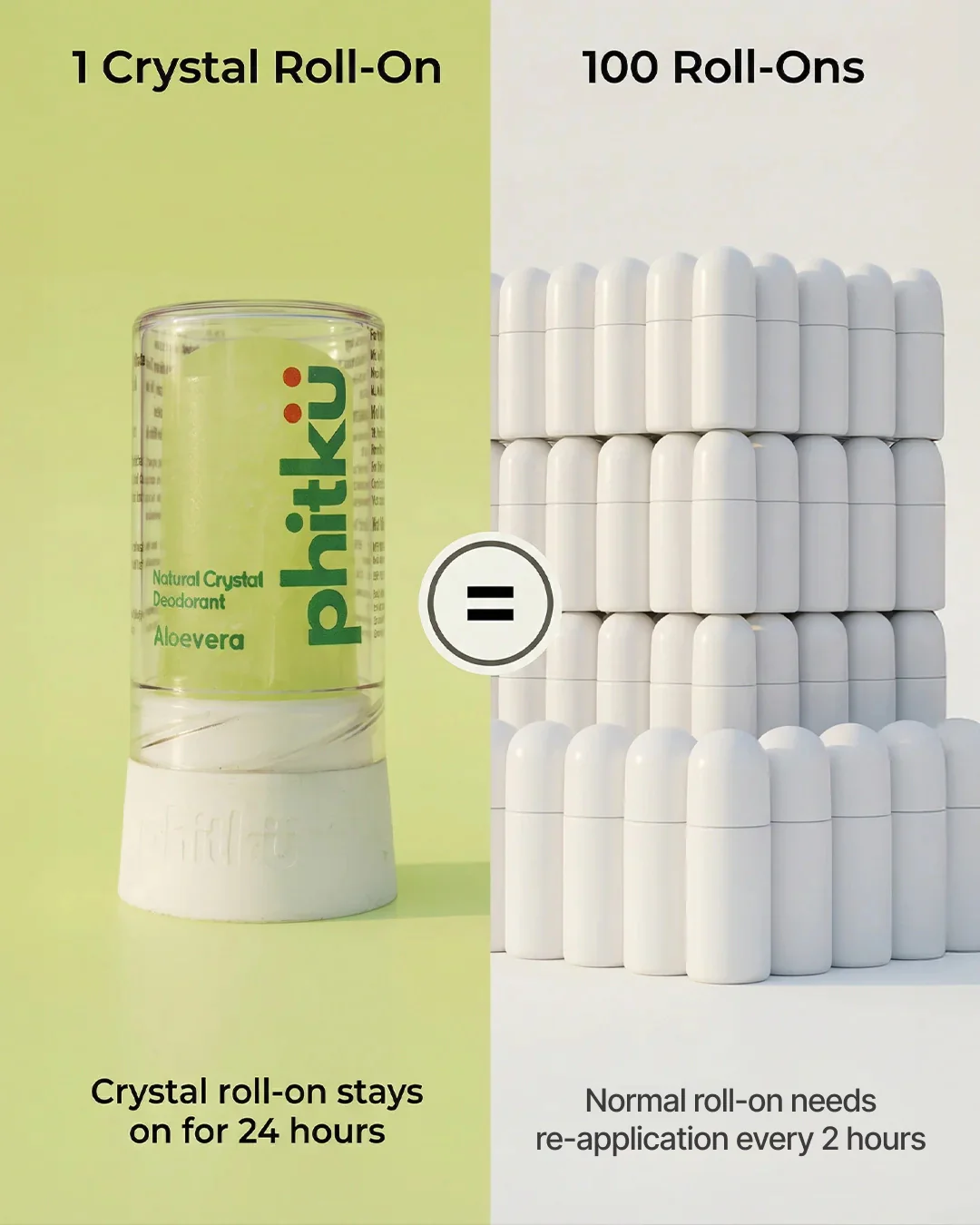 Alum Infused Crystal Roll-On Stick - Aloe Vera - Image 4